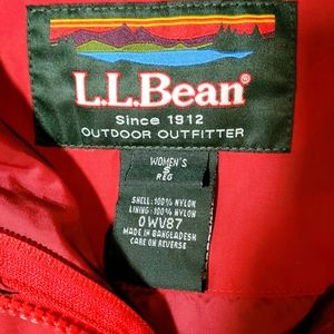 L.L. BEAN Red & White Women's Nylon Jacket Size S